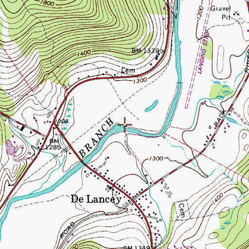 Topographic Map of Bagley Brook, NY