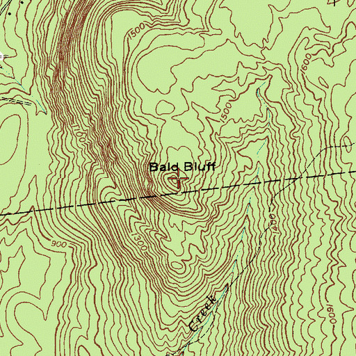 Topographic Map of Bald Bluff, NY
