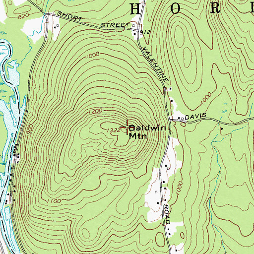 Topographic Map of Baldwin Mountain, NY