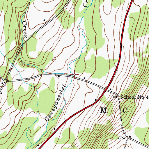 Topographic Map of Balsam Creek, NY