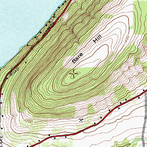 Topographic Map of Bare Hill, NY