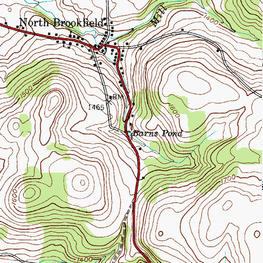 Topographic Map of Barns Pond, NY
