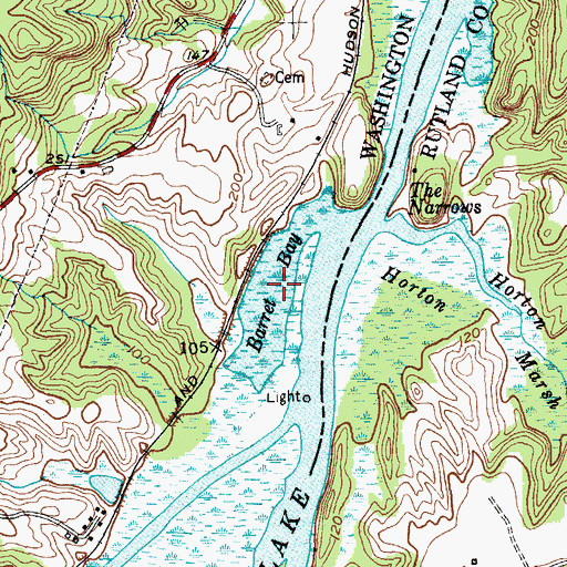 Topographic Map of Barret Bay, NY
