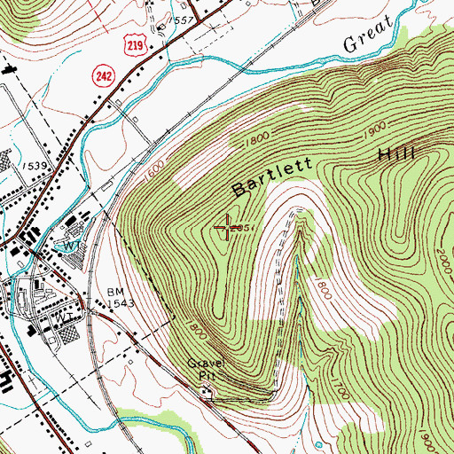 Topographic Map of Bartlett Hill, NY