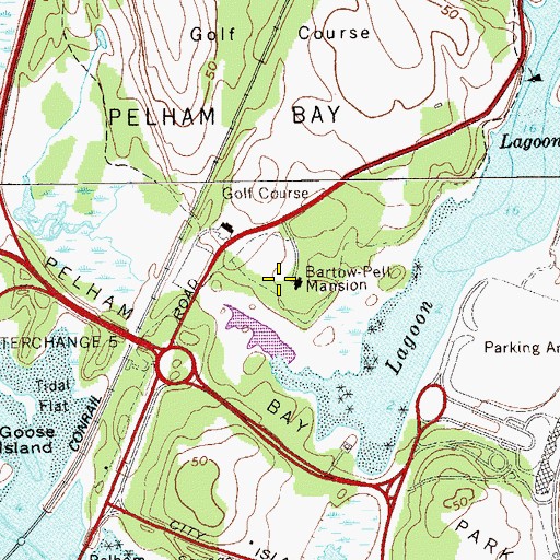 Topographic Map of Bartow-Pell Mansion Museum, NY