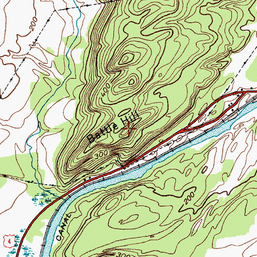 Topographic Map of Battle Hill, NY