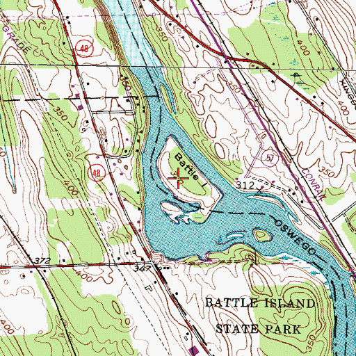 Topographic Map of Battle Island, NY