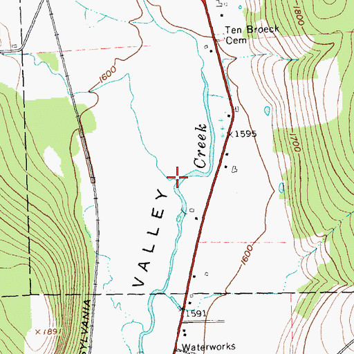 Topographic Map of Bear Creek, NY