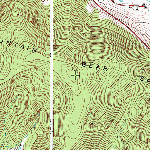 Topographic Map of Bear Spring Mountain, NY