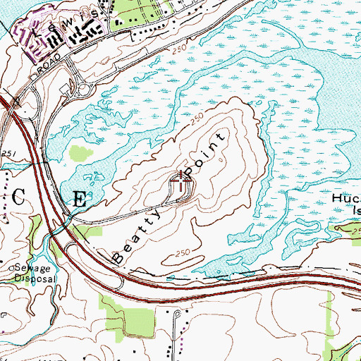 Topographic Map of Beatty Point, NY