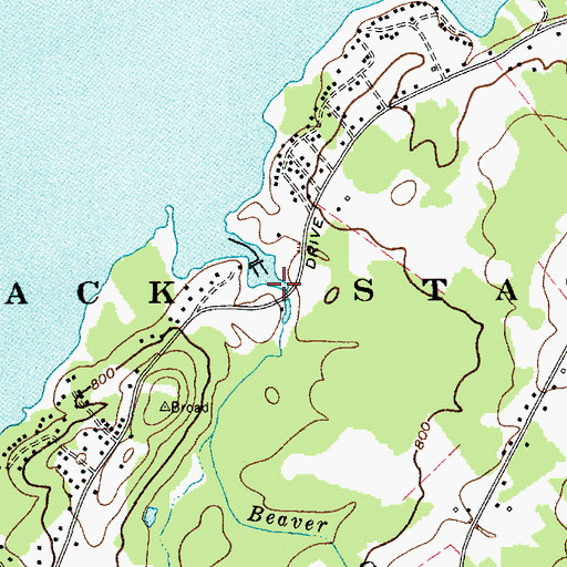 Topographic Map of Beaver Creek, NY