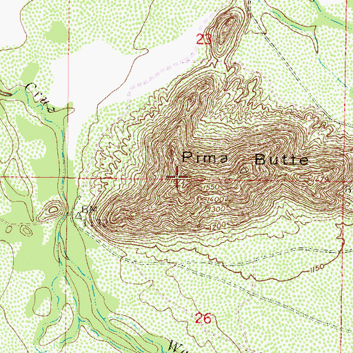 Topographic Map of Pima Butte, AZ