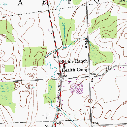 Topographic Map of Bel-Air Ranch Health Camp, NY