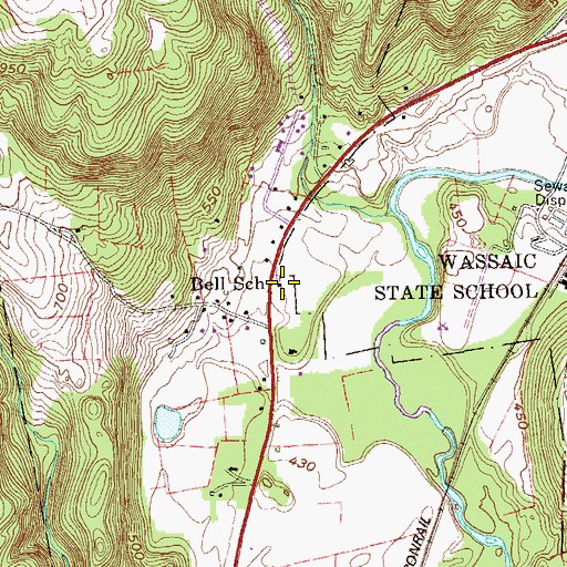 Topographic Map of Bell School, NY