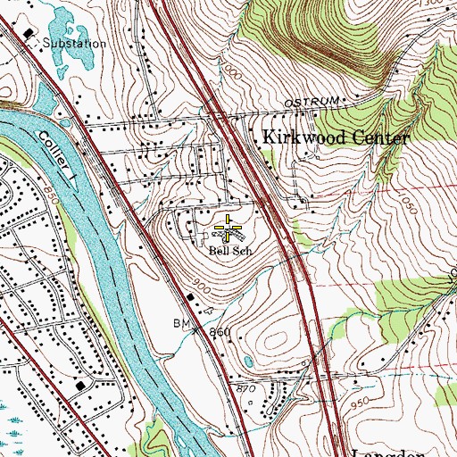 Topographic Map of Bell School, NY
