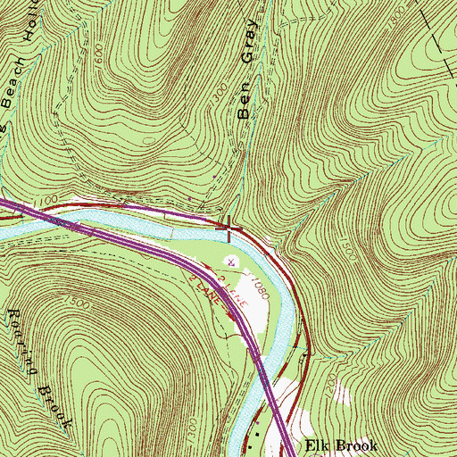 Topographic Map of Ben Gray Hollow, NY