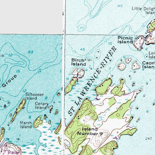 Topographic Map of Birch Island, NY