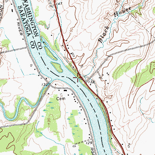 Topographic Map of Black House Creek, NY