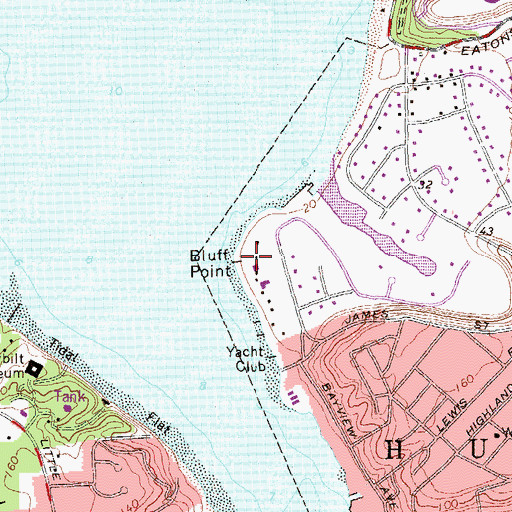 Topographic Map of Bluff Point, NY
