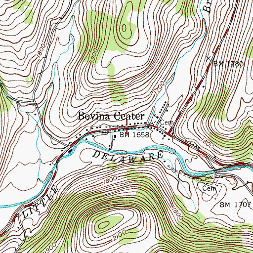 Topographic Map of Bovina Center, NY