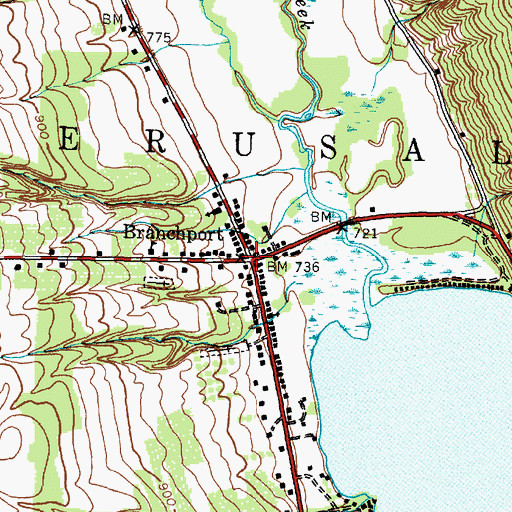 Topographic Map of Branchport, NY