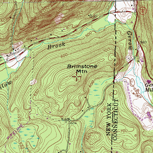 Topographic Map of Brimstone Mountain, NY