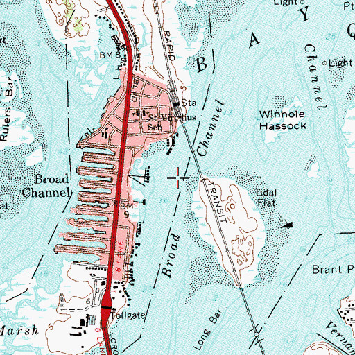 Topographic Map of East Broad Channel, NY