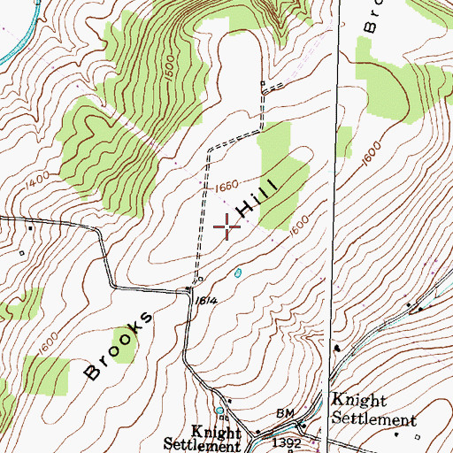 Topographic Map of Brooks Hill, NY