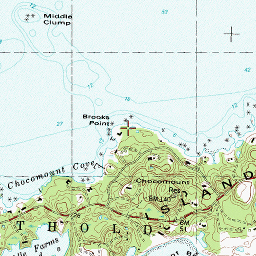 Topographic Map of Brooks Point, NY