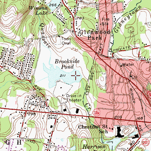 Topographic Map of Brookside Pond, NY