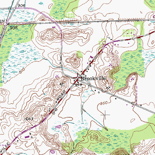 Topographic Map of Brookville, NY