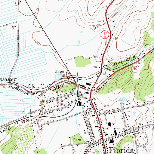 Topographic Map of Browns Creek, NY
