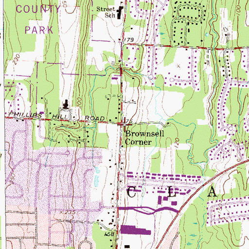 Topographic Map of Brownsell Corner, NY
