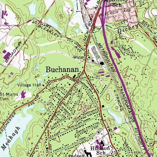 Topographic Map of Buchanan, NY