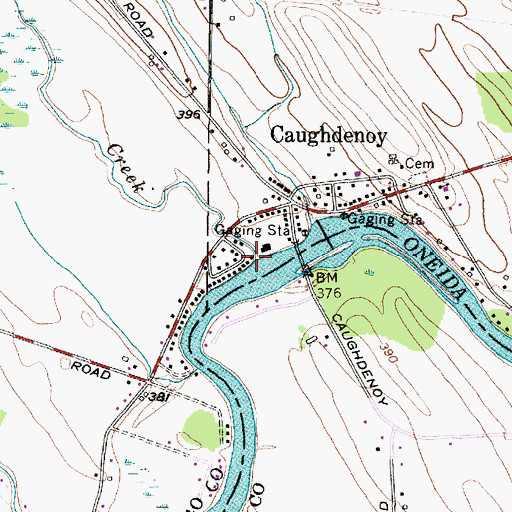 Topographic Map of Buxton Creek, NY