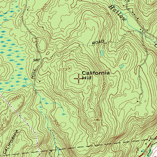 Topographic Map of California Hill, NY