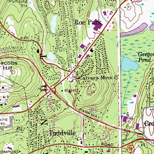 Topographic Map of Calvary Memorial Church, NY