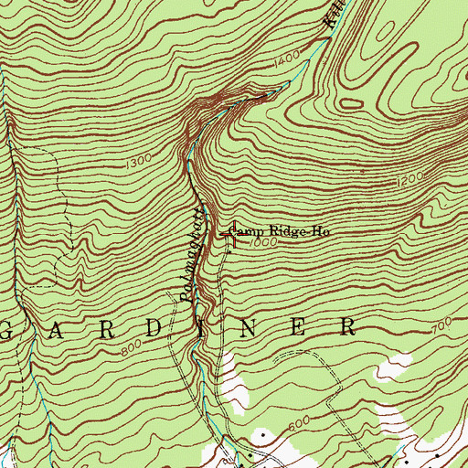 Topographic Map of Camp Ridge-Ho, NY