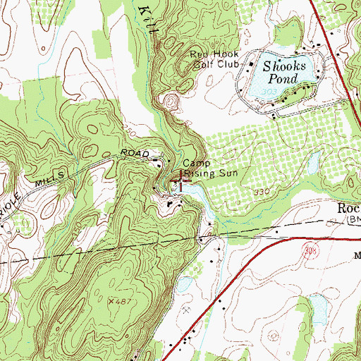 Topographic Map of Camp Rising Sun, NY