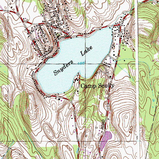 Topographic Map of Camp Scully, NY