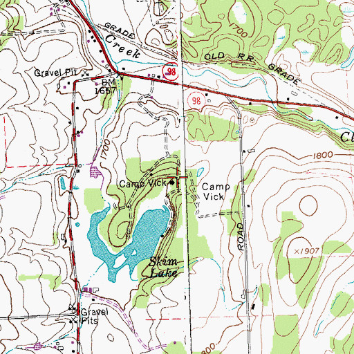 Topographic Map of Camp Vick, NY