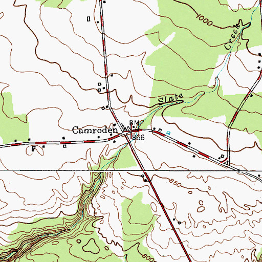 Topographic Map of Camroden, NY