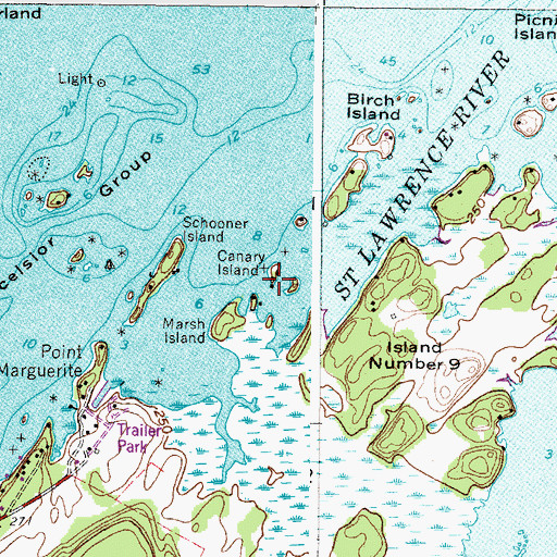Topographic Map of Canary Island, NY
