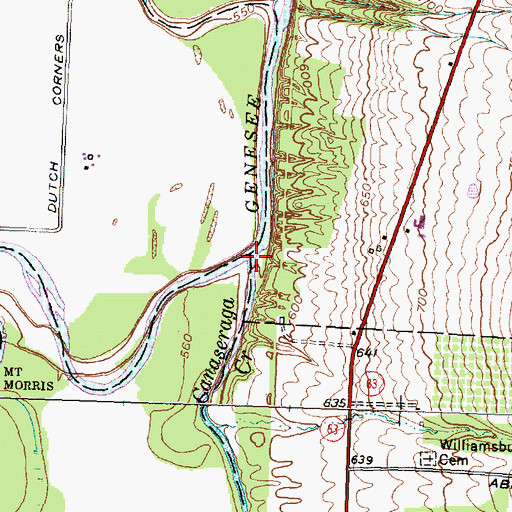 Topographic Map of Canaseraga Creek, NY