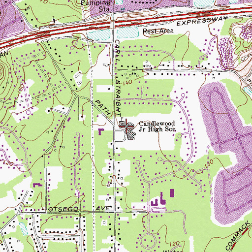 Topographic Map of Candlewood Middle School, NY
