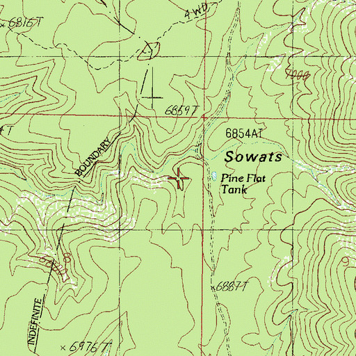 Topographic Map of Pine Flat Camp, AZ