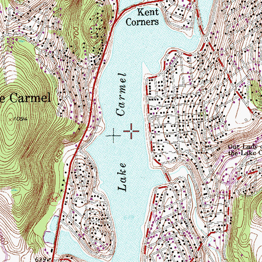 Topographic Map of Lake Carmel, NY