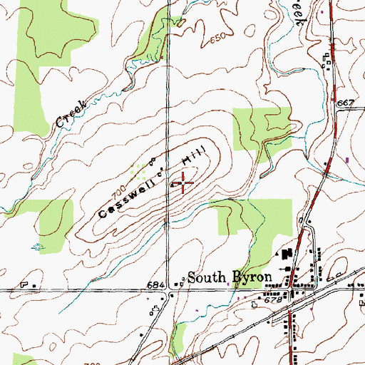 Topographic Map of Casswell Hill, NY