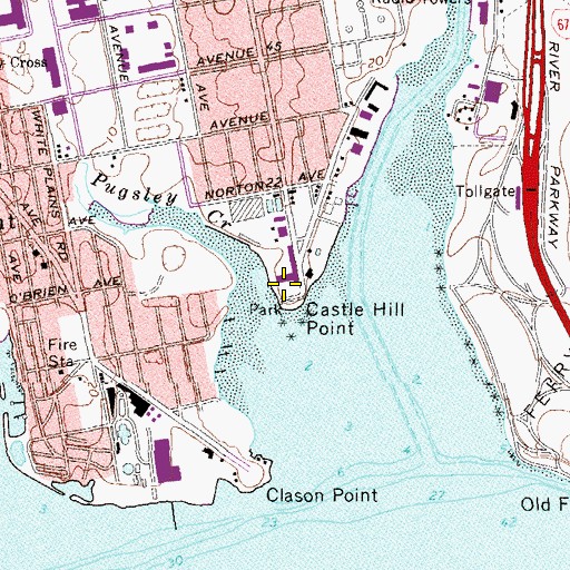 Topographic Map of Castle Hill Point, NY