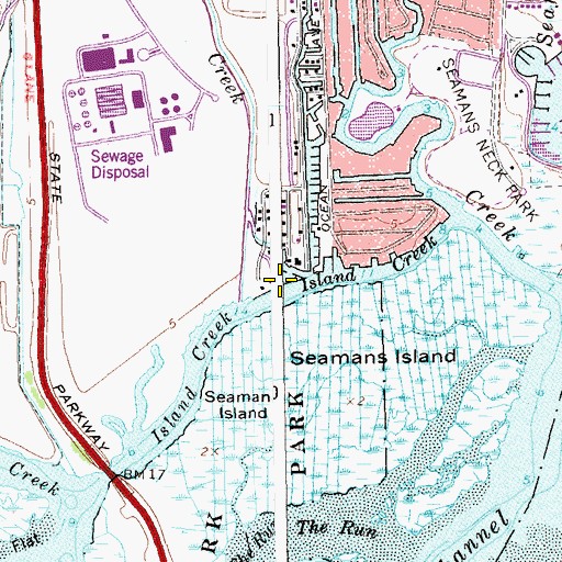 Topographic Map of Cedar Creek, NY